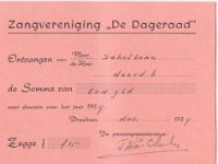 Donatie Zangvereniging De Dageraad november 1954 001